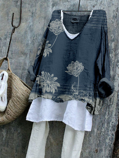 Vintage Lotus - Art Tunic