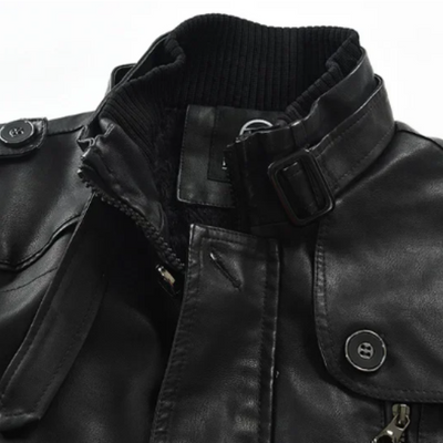 Mike - Elegant Long Leather Biker Jacket