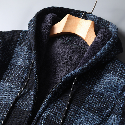 Helsinki Plaid Knit Hoodie