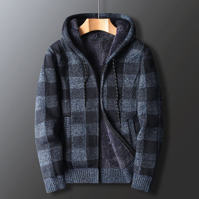 Helsinki Plaid Knit Hoodie