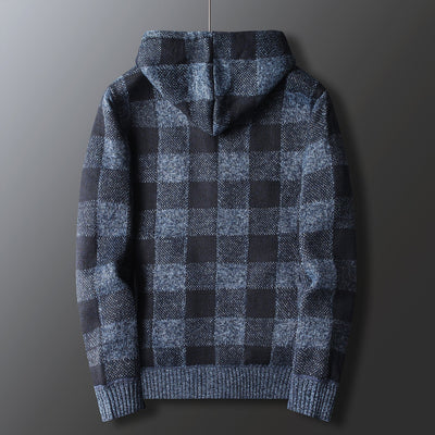 Helsinki Plaid Knit Hoodie