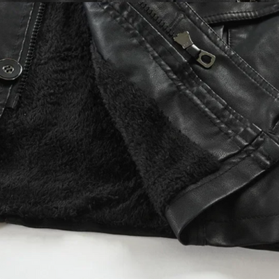 Mike - Elegant Long Leather Biker Jacket
