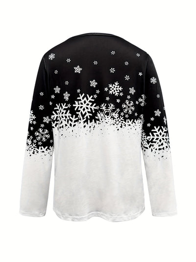 Victoria - Winter Print Long-Sleeve Top