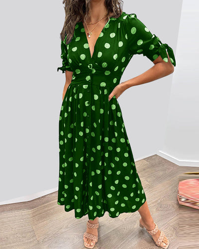 Monique - Elegant Polka Dot Dress