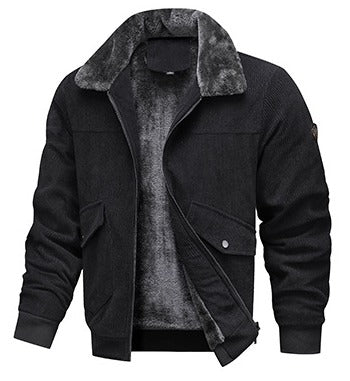 Nordine – Bomber Jacket with Faux Fur Colla