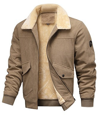 Nordine – Bomber Jacket with Faux Fur Colla