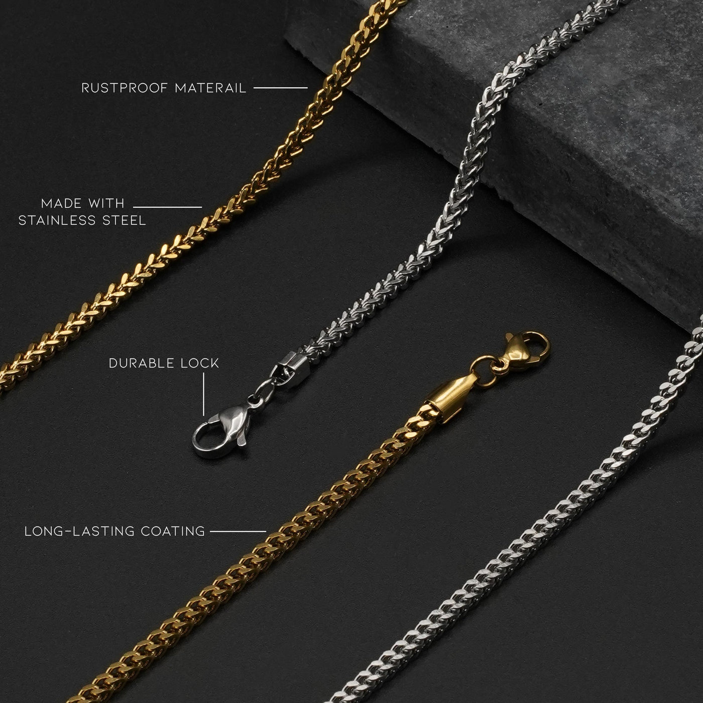 Wheat Chain 3mm (Gold)