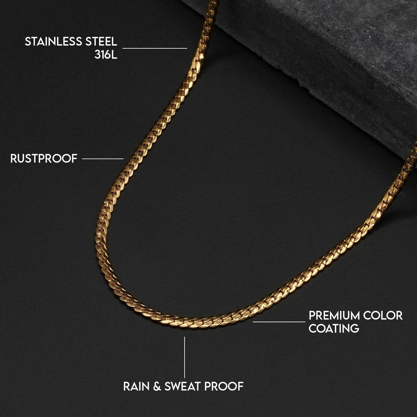 Miami Cuban Link Chain 2mm (Gold)