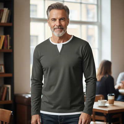 Beeckhoven - Minimalistisches V-Ausschnitt-Shirt