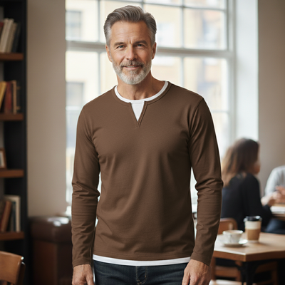 Beeckhoven - Minimalistisches V-Ausschnitt-Shirt