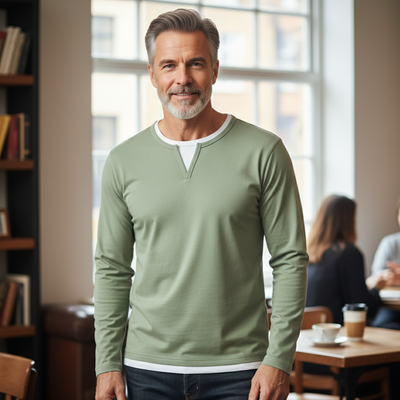 Beeckhoven - Minimalistisches V-Ausschnitt-Shirt