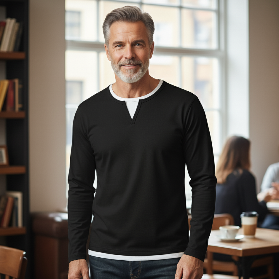 Beeckhoven - Minimalistisches V-Ausschnitt-Shirt