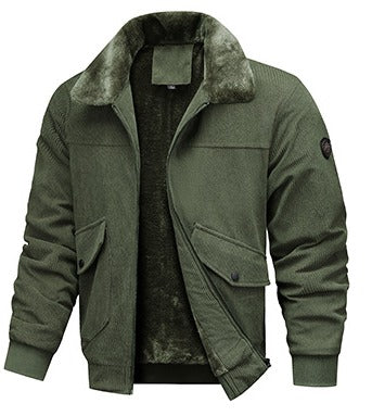 Nordine – Bomber Jacket with Faux Fur Colla