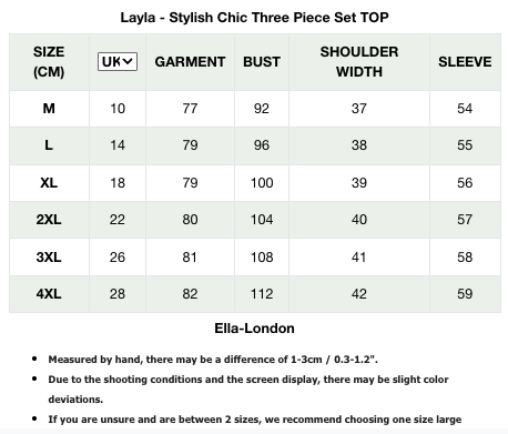 Layla - Stylish Chic Three Piece Set