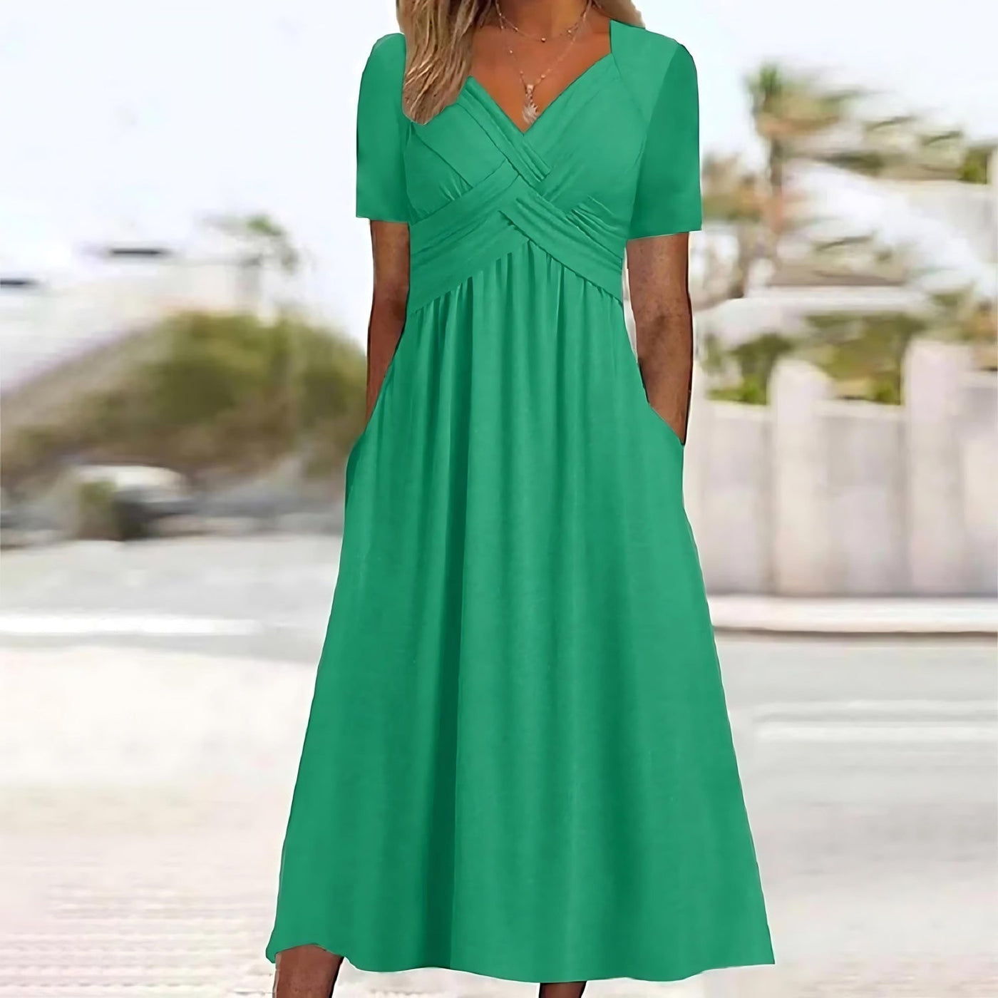 Layla - Elegant Midi Dress with Tummy Coverage