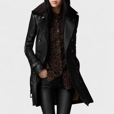 Marie - Elegant Leather Coat