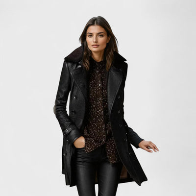 Marie - Elegant Leather Coat