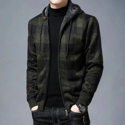 Helsinki Plaid Knit Hoodie