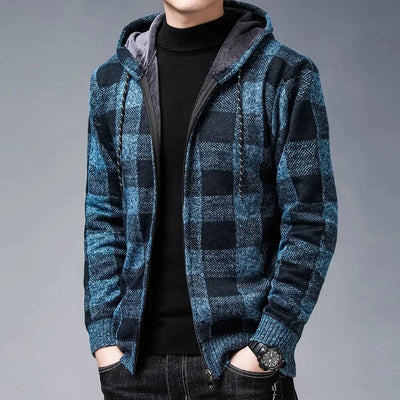 Helsinki Plaid Knit Hoodie