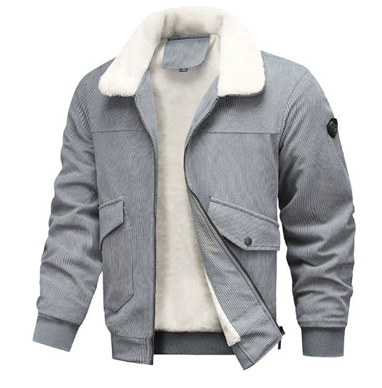 Nordine – Bomber Jacket with Faux Fur Colla