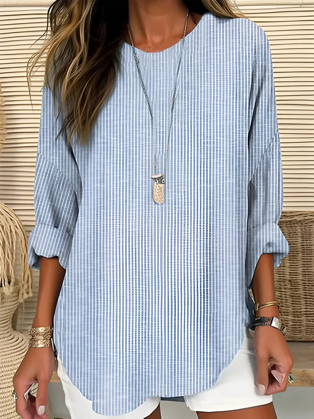 Rhea - Trendy Striped Blouse