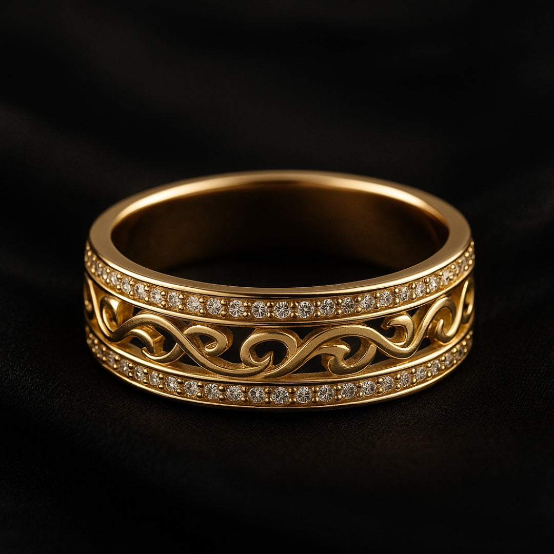 Radiant Hollow Gold Ring