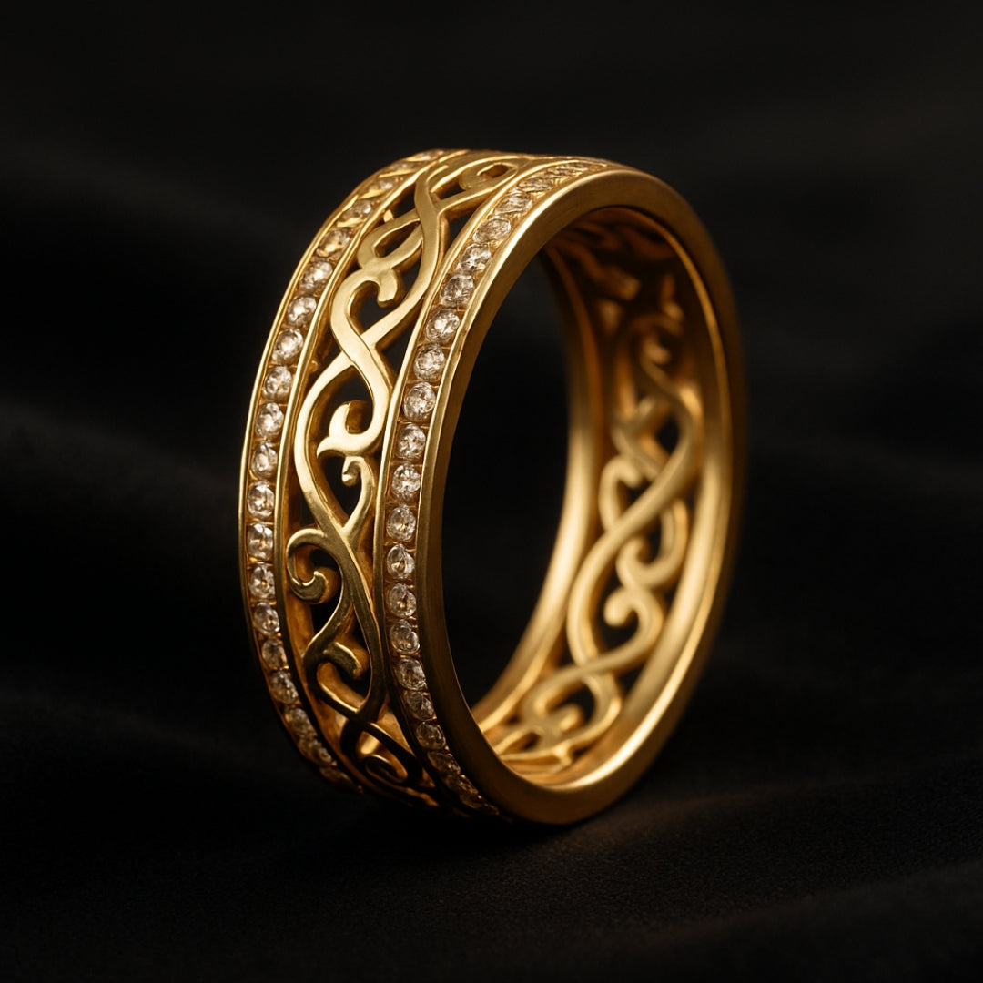 Radiant Hollow Gold Ring