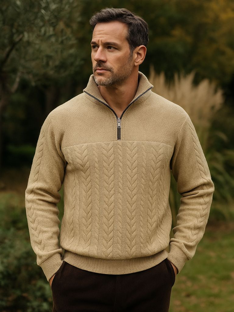 Essential Henley Quarter-Zip Pullover
