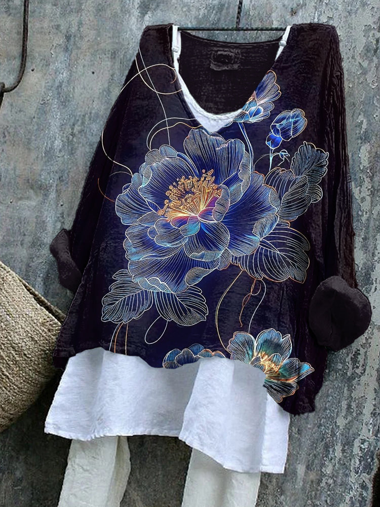 Flower Pattern - Japanese Art Tunic