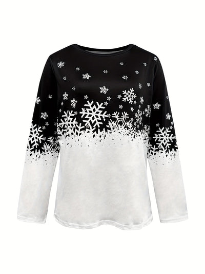 Victoria - Winter Print Long-Sleeve Top