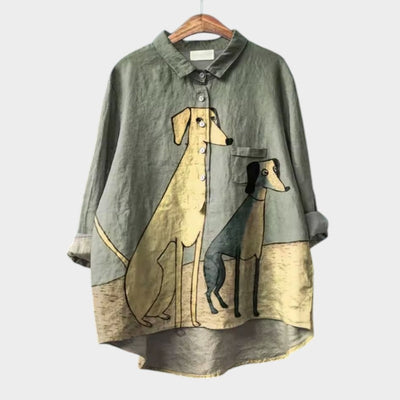 PETSY - OVERSIZED SHIRT WITH LOVELY DOG DESIGN