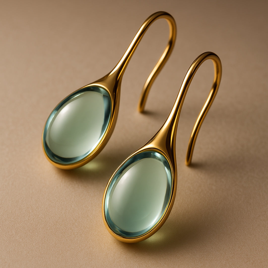 Crystal drop earrings in gold and silver