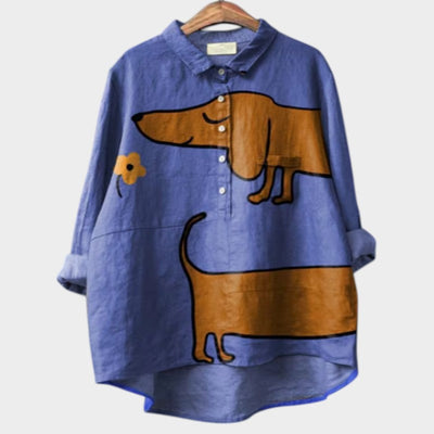 PETSY - OVERSIZED SHIRT WITH LOVELY DOG DESIGN