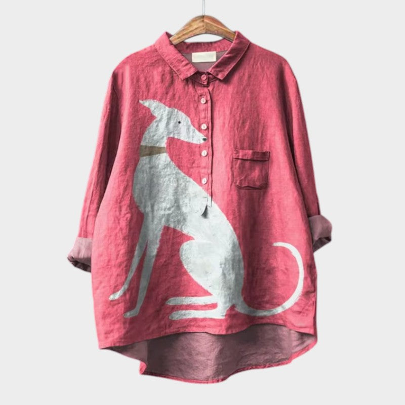 PETSY - OVERSIZED SHIRT WITH LOVELY DOG DESIGN